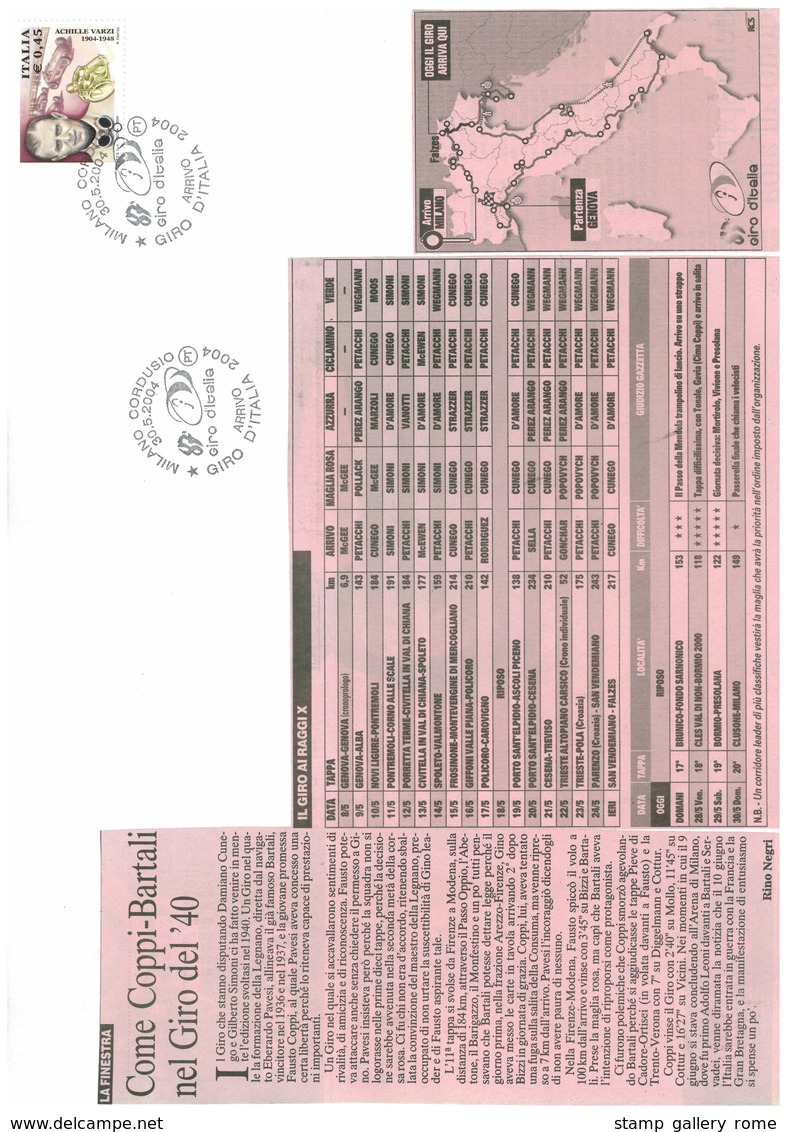 90° GIRO D'ITALIA - OPERA ANALOGICA DI OLTRE 100 PAGINE CREATA DA UN'APPASSIONATO DI FILATELIA, MARCOFILIA E CICLISMO