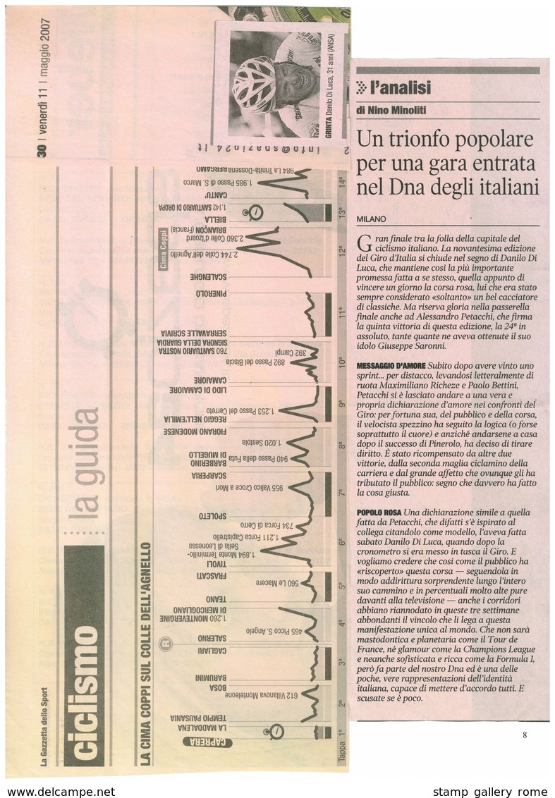 90° GIRO D'ITALIA - OPERA ANALOGICA DI OLTRE 100 PAGINE CREATA DA UN'APPASSIONATO DI FILATELIA, MARCOFILIA E CICLISMO