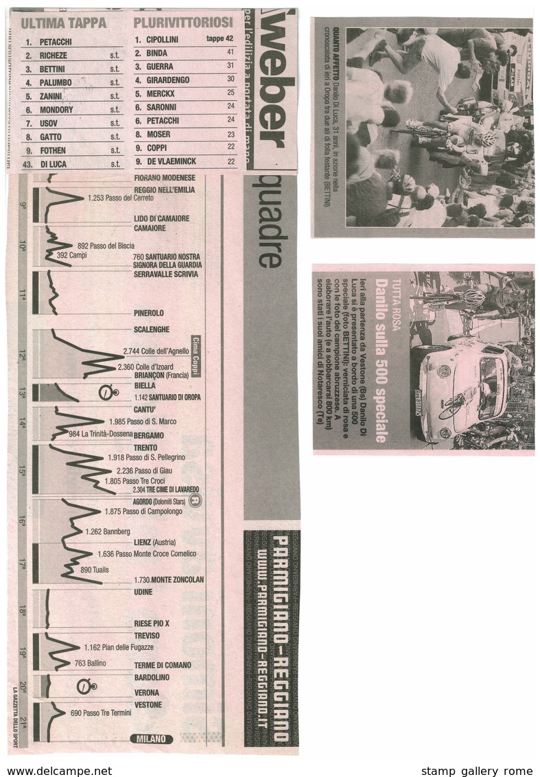 90° GIRO D'ITALIA - OPERA ANALOGICA DI OLTRE 100 PAGINE CREATA DA UN'APPASSIONATO DI FILATELIA, MARCOFILIA E CICLISMO