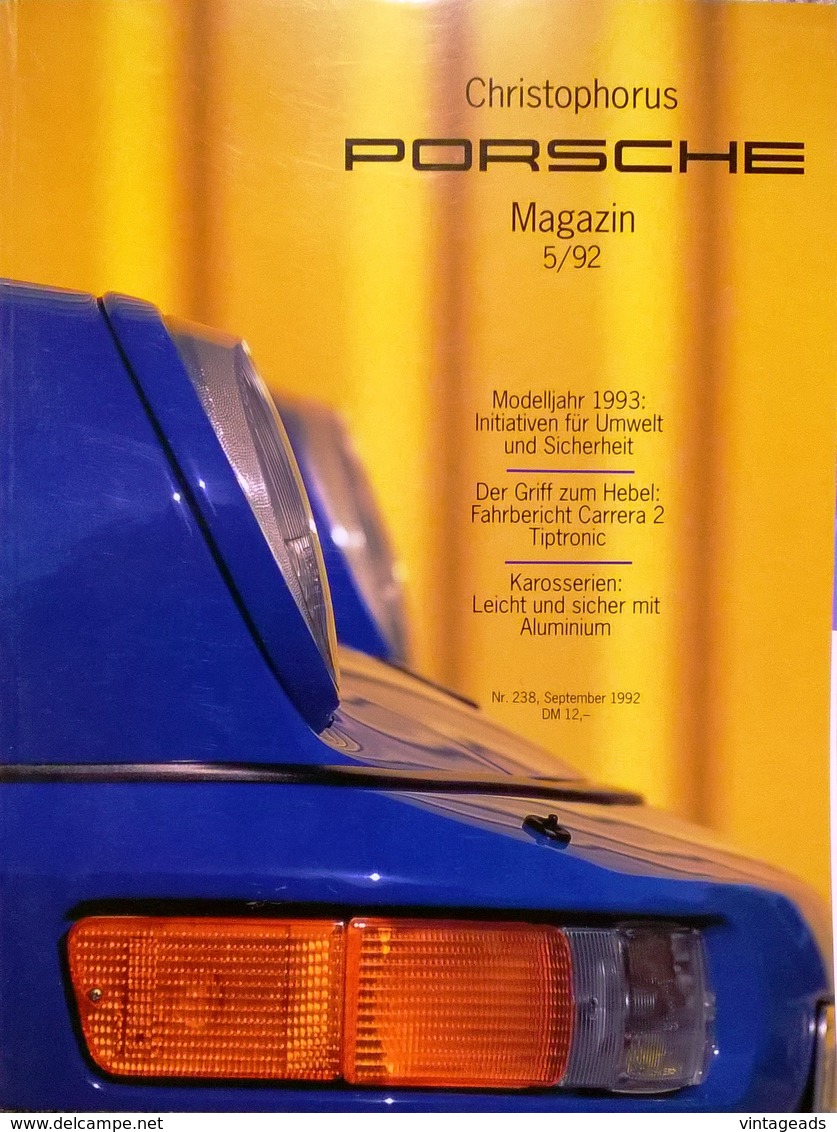 CA055 Autozeitschrift Christophorus, Porsche Magazin 5/92, Neuwertig - Auto En Transport