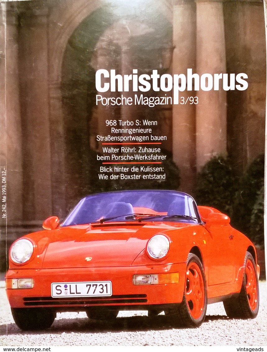 CA060 Autozeitschrift Christophorus, Porsche Magazin 3/93, Neuwertig - Auto & Verkehr