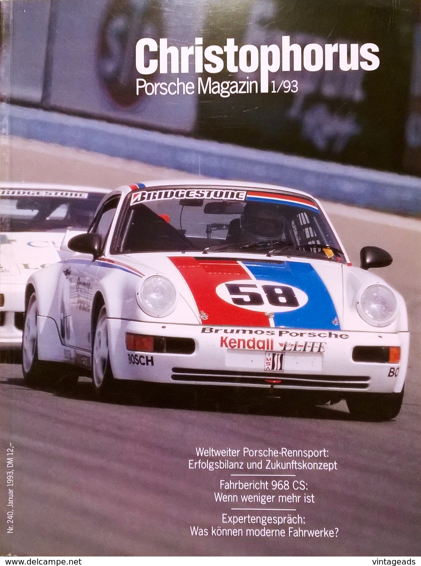 CA062 Autozeitschrift Christophorus, Porsche Magazin 1/93, Neuwertig - Automobile & Transport