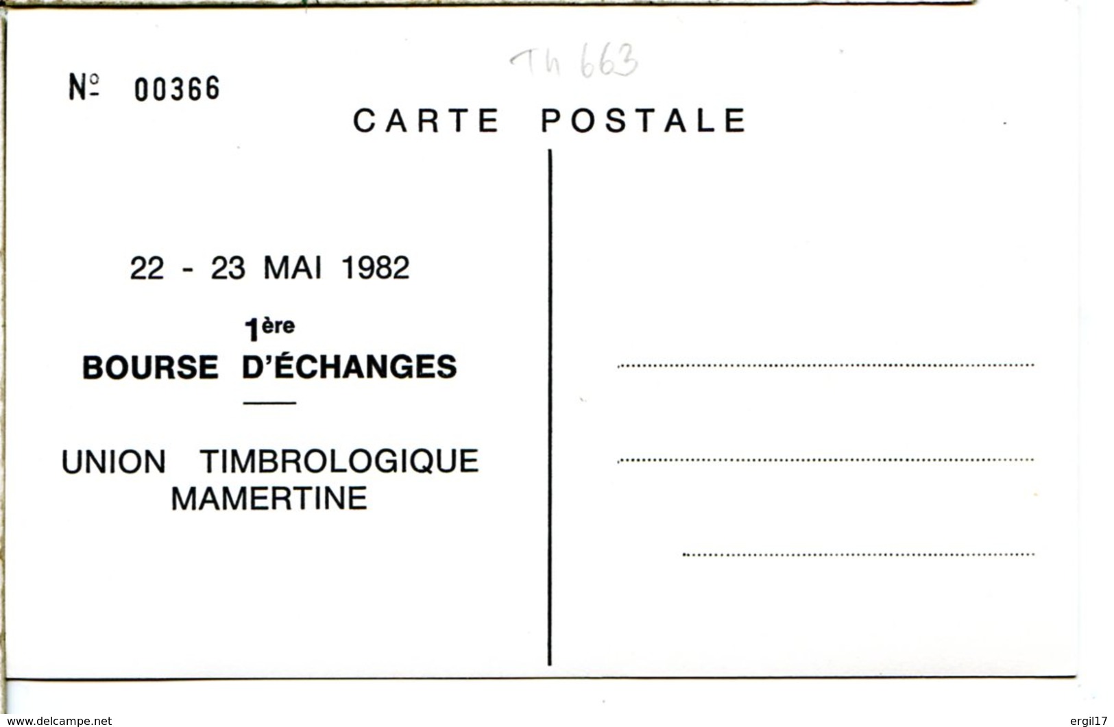 72180 MAMERS - Entrée Au 1er Salon Philatélie-cartophilie De Mai 1982 - Repro Renault De Compétition - Mamers