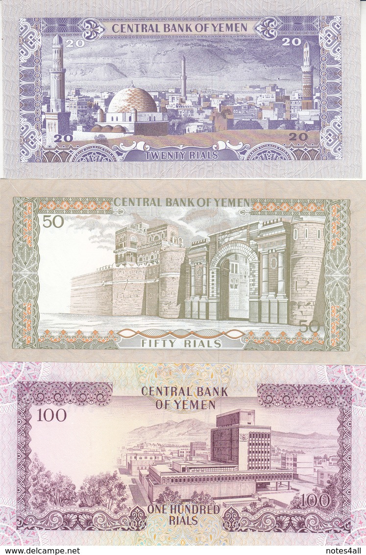 YEMEN 1 5 10 20 50 100 RIALS 1983 P-13 15 16A 16 17 18 19 Sig/7 SANABANI UNC SET - Yemen