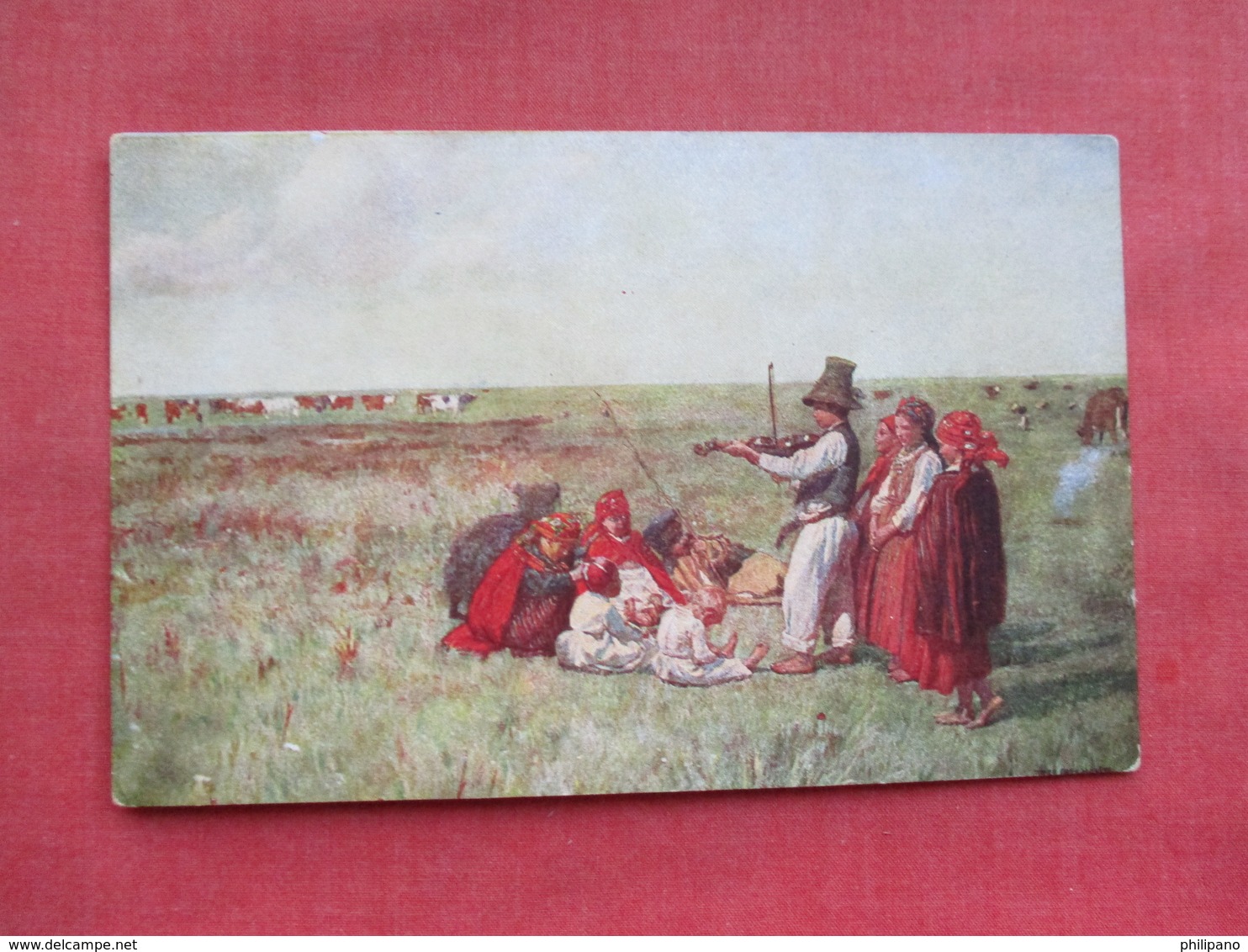 Polish---- Playing Violin In Field    -  Ref 3319 - Europe