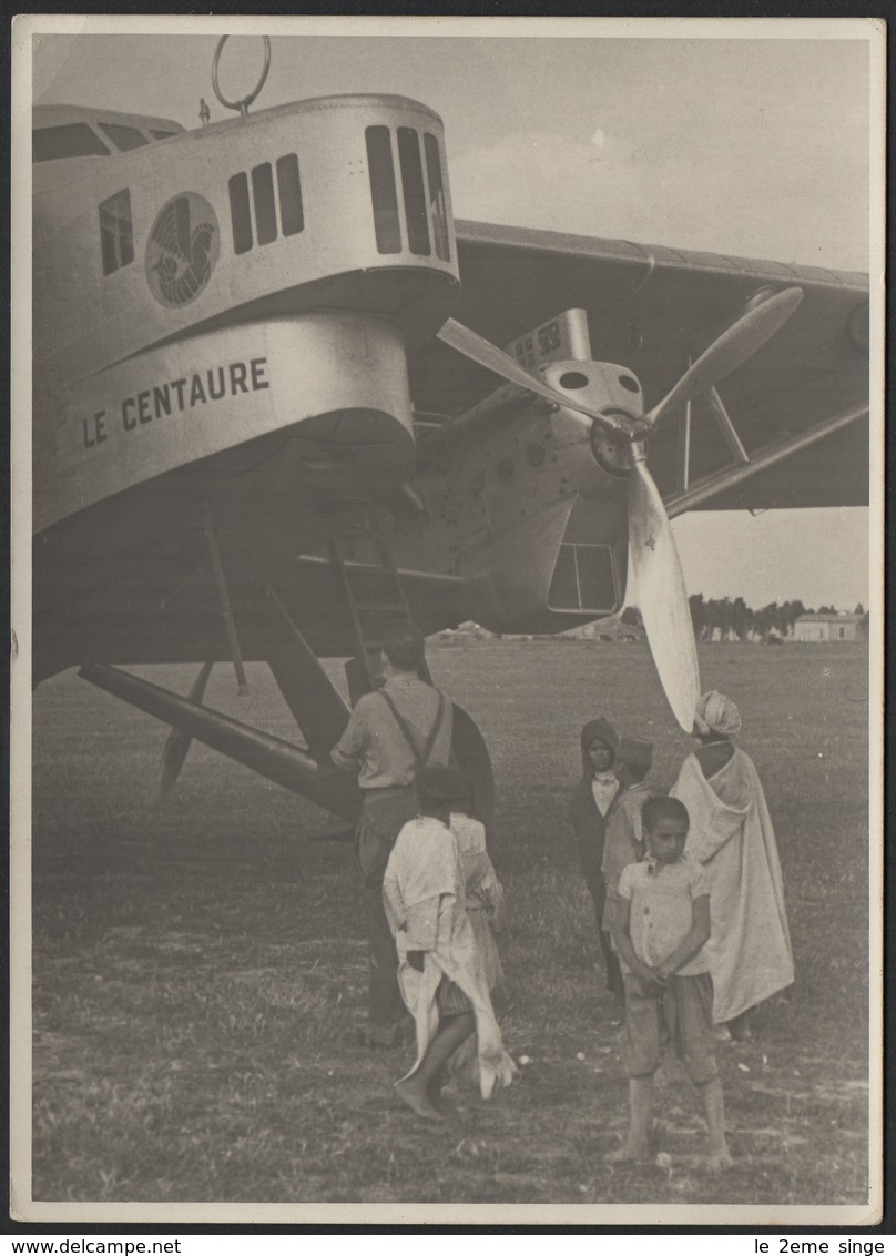 POSTE AERIENNE Photo Argentique 1935 Le Centaure Escale Avion Postal Transatlantique Air France Farman 221 - Luftfahrt