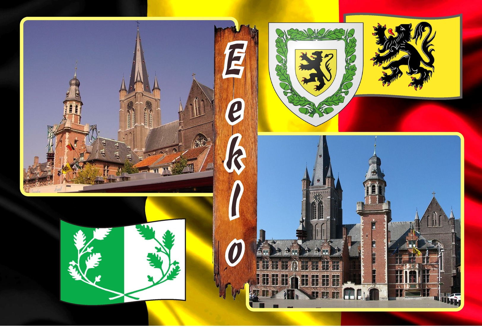 Postcard, REPRODUCTION, Municipalities Of Belgium, Eeklo - Duplex 2 - Cartes Géographiques