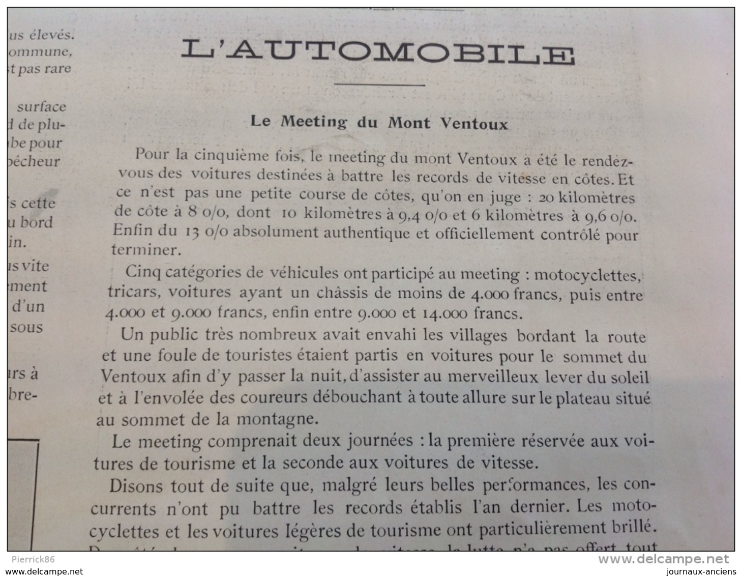 1906 L'AÉROPLANE DE SANTOS DUMONT - MEETING MONT VENTOUX - MOTOCYCLETTE À HÉLICE - PISCICULTURE - YEARLING À DEAUVILLE - Autres & Non Classés