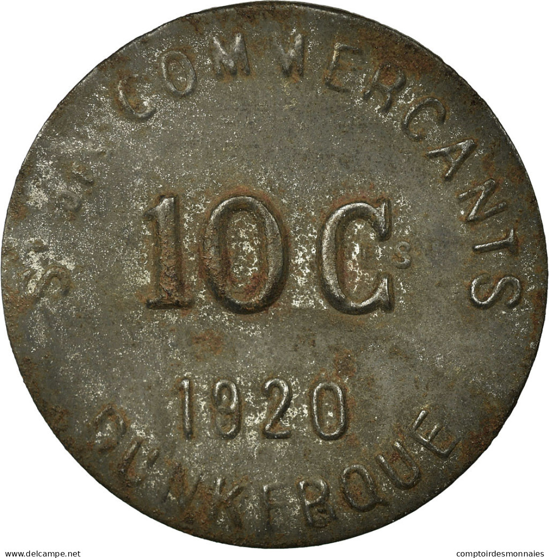 Monnaie, France, Société Des Commerçants, Dunkerque, 10 Centimes, 1920, TTB - Monétaires / De Nécessité