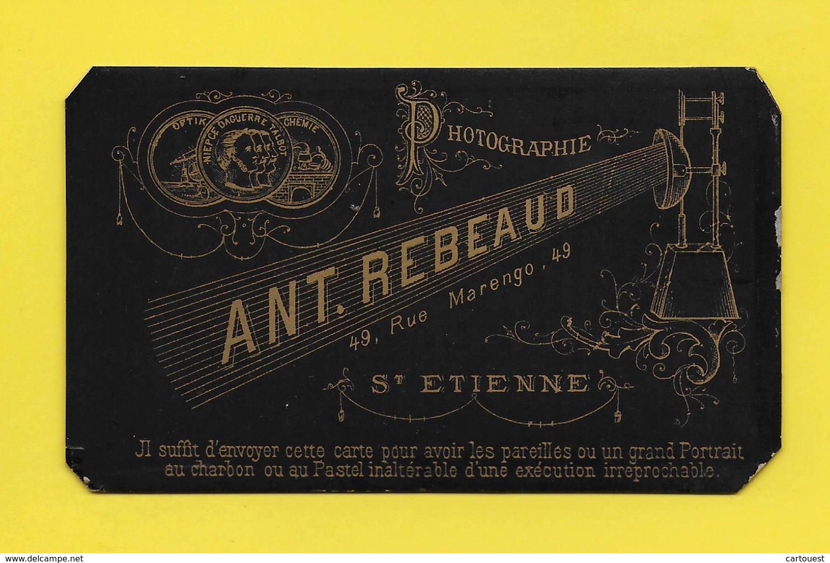֎ Photo Albuminée ֎ CDV 19 Eme ֎ Portrait Femme ֎ Saint Etienne Photographique Artistique Ant. REBEAUD, 49 Rue Marengo ֎ - Old (before 1900)