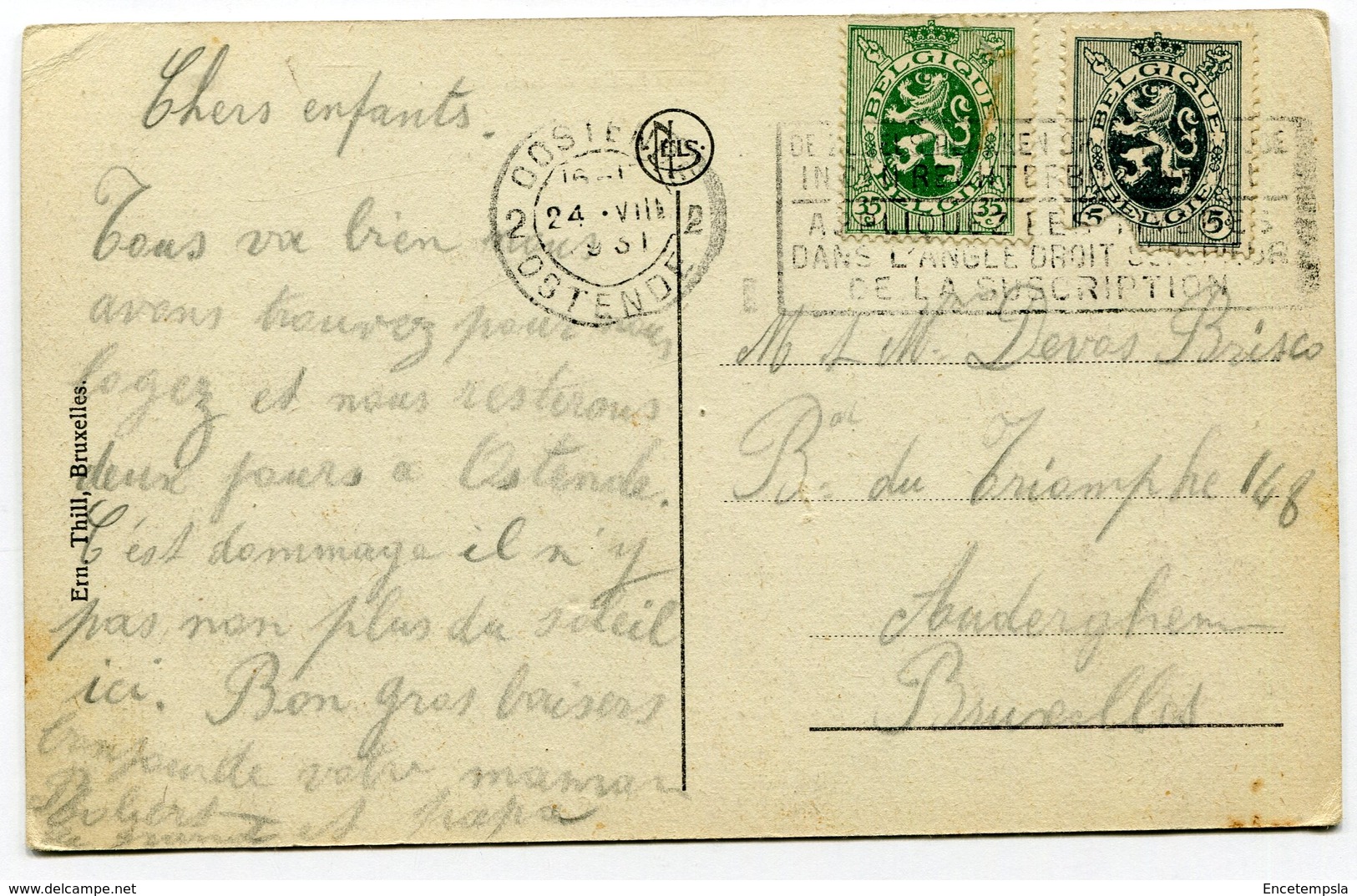 CPA - Carte Postale - Belgique - Ostende - Kursaal De Face - 1931 (M8406) - Oostende