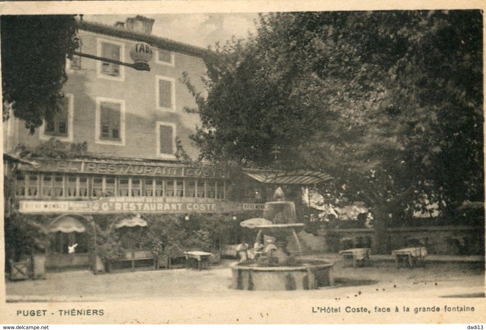 2 CPA Hôtel Restaurant "Coste" Puget-Théniers (06) Années 1930 - Autres & Non Classés