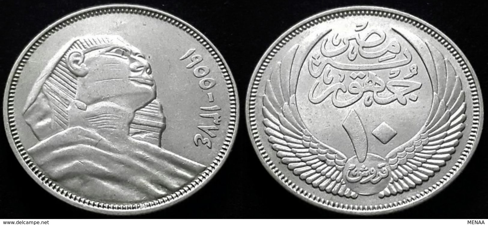 EGYPT - THE RARE 10 PIASTRES OF 1955 - KM 383 - SPHINX - Egipto