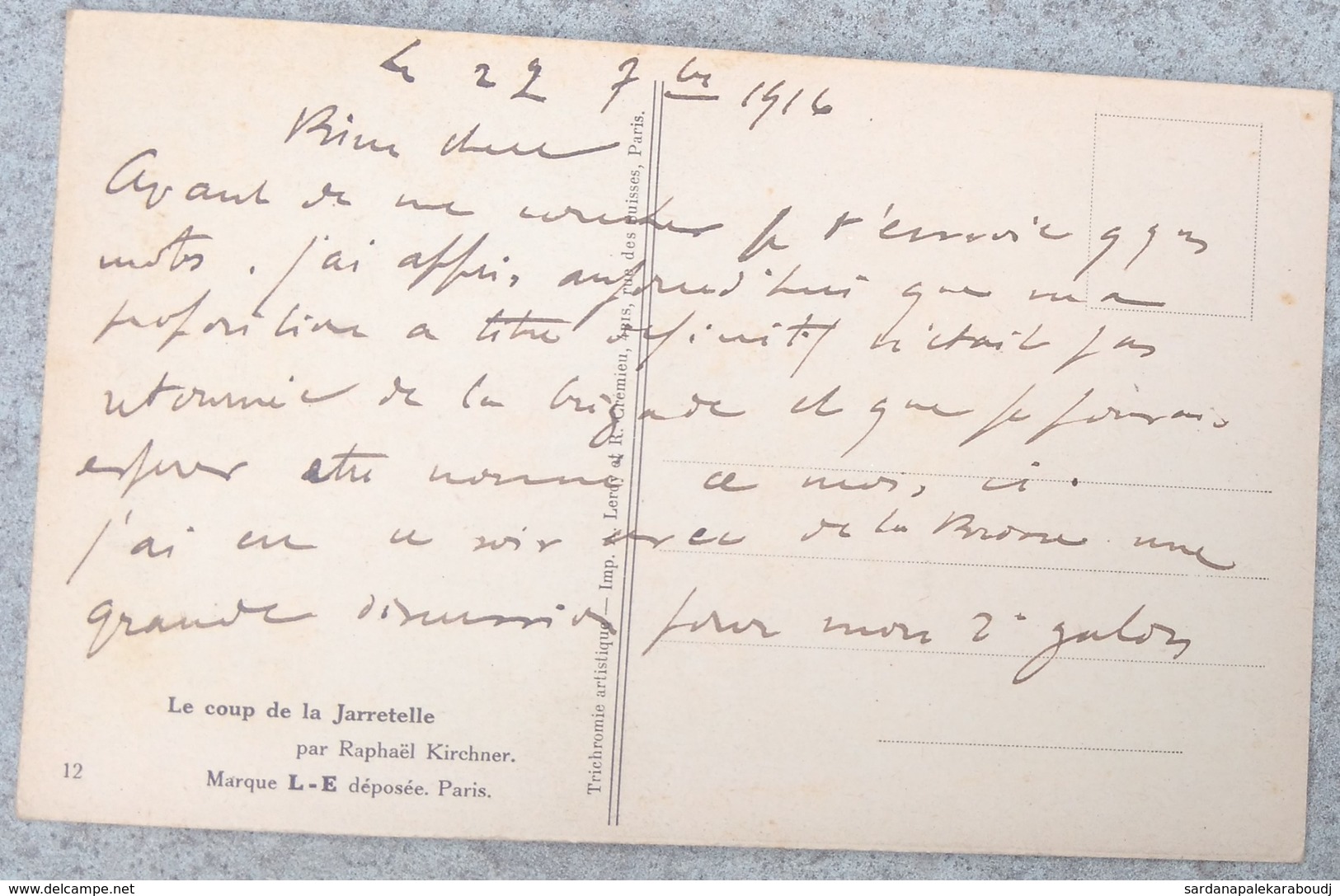 [ KIRCHNER / érotique ] CPA “ Le Coup De La Jarretelle ", Très Bon état. - Kirchner, Raphael