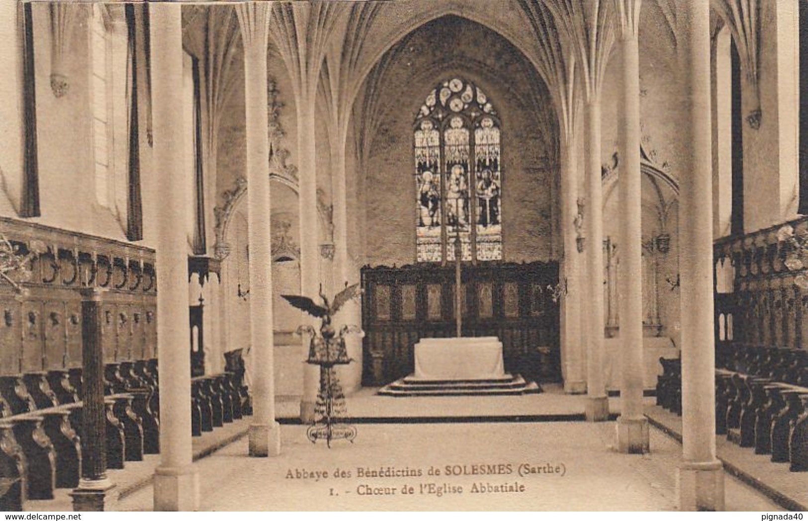 Cp , 72 , SOLESMES , Abbaye Des Bénédictins, Chœur De L'Église Abbatiale - Solesmes
