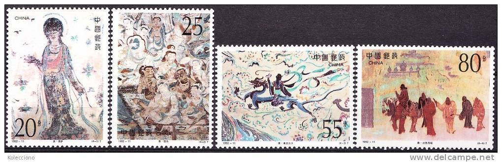 China 1992 Yvert 3132 / 35, Buddhist Frescos At Dunhuang (IV), MNH - Nuevos