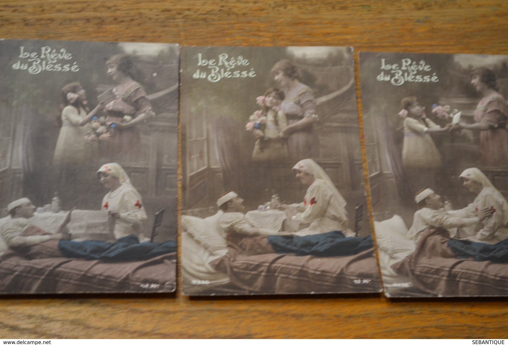 Carte Postale 1914/18  Patriotique Lot De 5 Cartes Le Rêve Du Blessé - Patriotiques