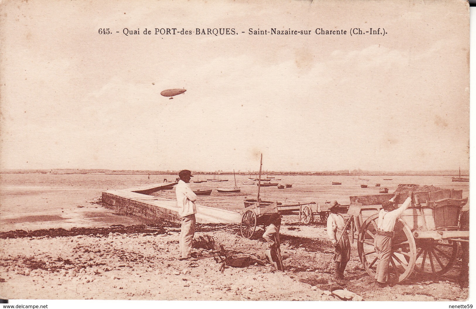 CPA 17 -- SAINT NAZAIRE SUR CHARENTE -- Plage De PORT Des BARQUES Animée + ZEPPELIN - Autres & Non Classés