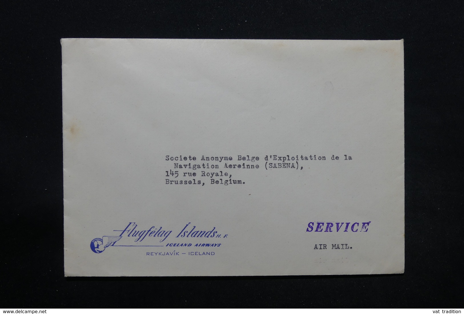 BELGIQUE  - Enveloppe Commerciale De Reykjavik Pour La Société Sabena à Bruxelles - L 28257 - Covers & Documents