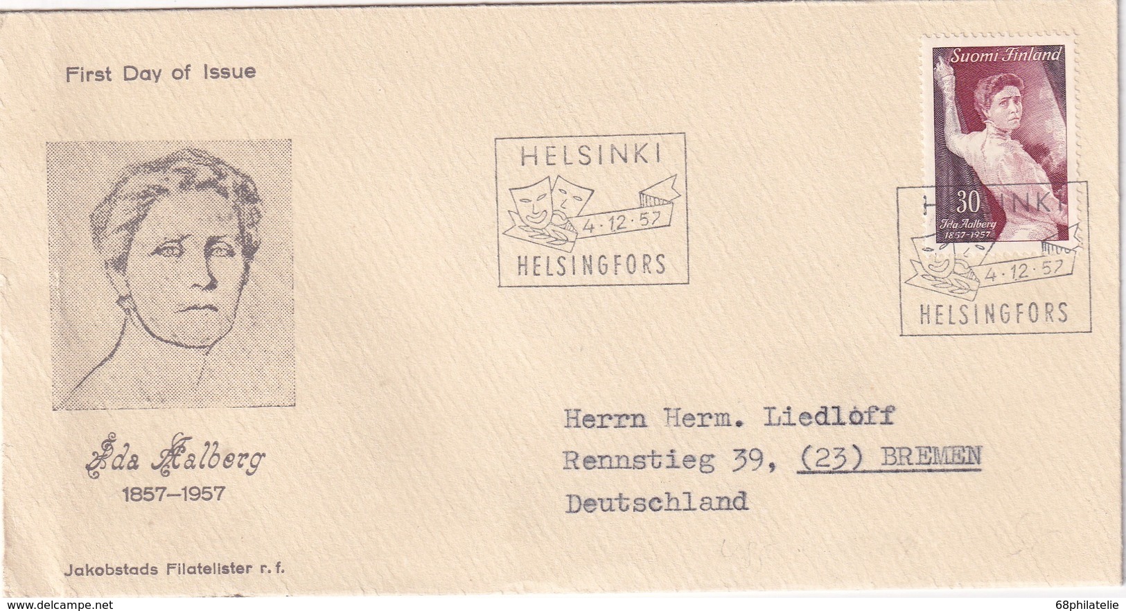 FINLANDE 1957 FDC DE HELSINKI - FDC