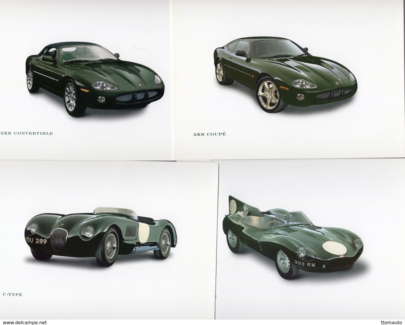 Lot De 4 Cartes Postales  -  Jaguar XKR - Type D- Type C  -  Publisher: Jaguar Cars - Voitures De Tourisme