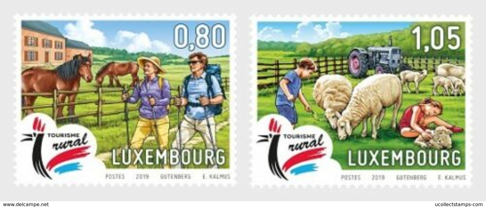 Luxemburg 2019  TOURISME SHEEP HORSES  TOERISME SCHAPEN PAARDEN  SET VAN 2                             Postfris/mnh/neuf - Ungebraucht