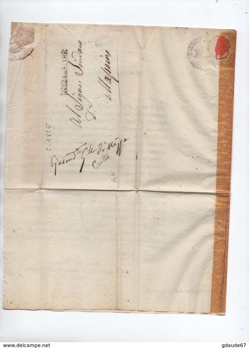 COMTE DE NICE - 1825 - LETTRE FRANCHISE -> CACHET De L'INTENDENTE PRESIDENTE DELLA GIUNTA CROTTI - 1801-1848: Precursors XIX