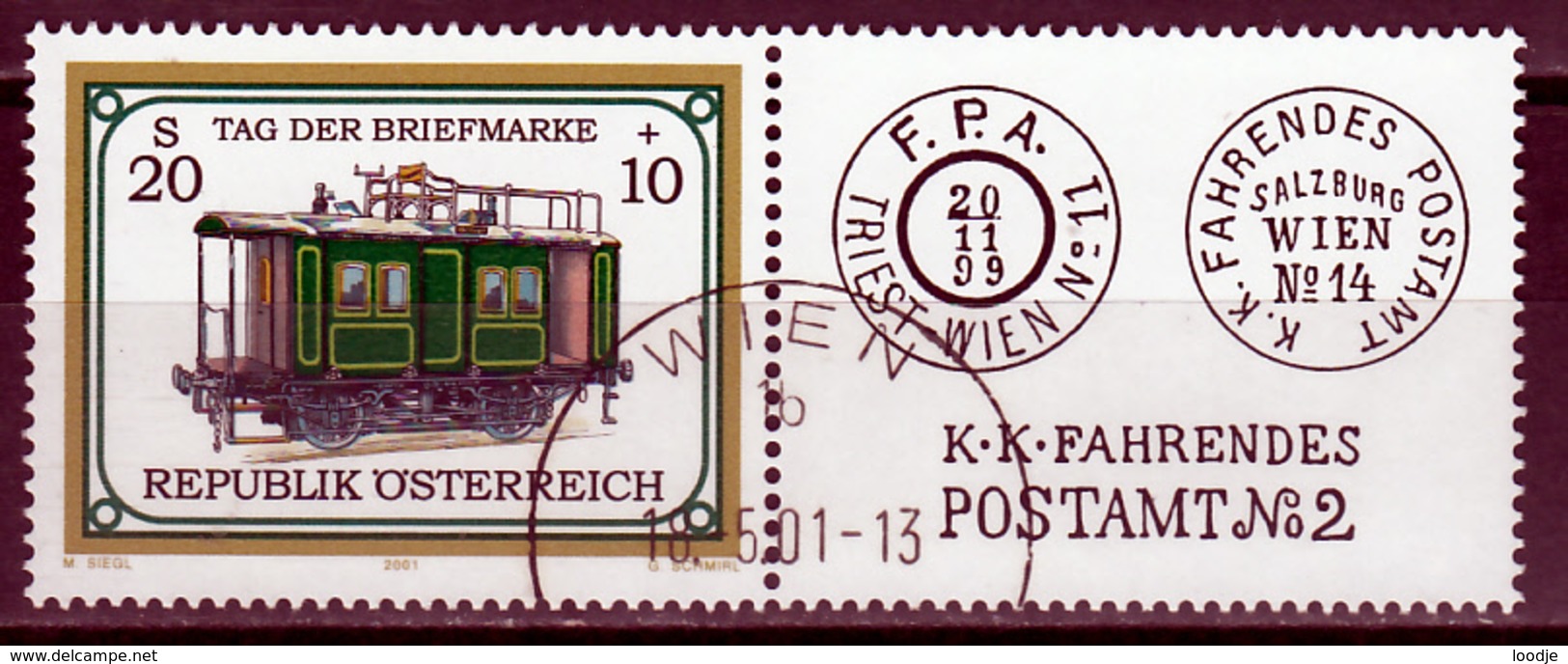 Oostenrijk Mi 2345 ZF Gestempeld  Fine Used  Dag V.d. Post 2001 - Gebruikt