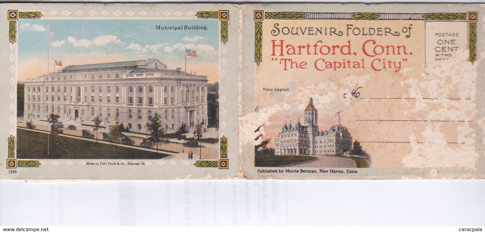 Vers 1900 Multivues Souvenir De Hartford :municipal Building , National Bank ... - Hartford