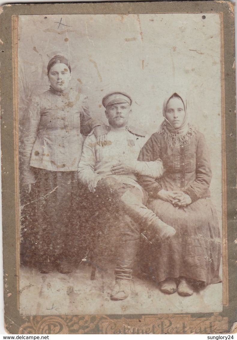 RUSSIA. #1784 A PHOTO. OFFICE. MILITARY WITH WIFE AND SESTROY. RUSSIAN TYPES. *** - Proiettori Cinematografiche