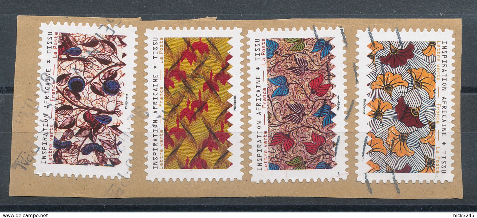 1657,1658,1659 Et 1663 Inspiration Africaine - 4 Timbres (o) Sur Fragment - Oblitérés