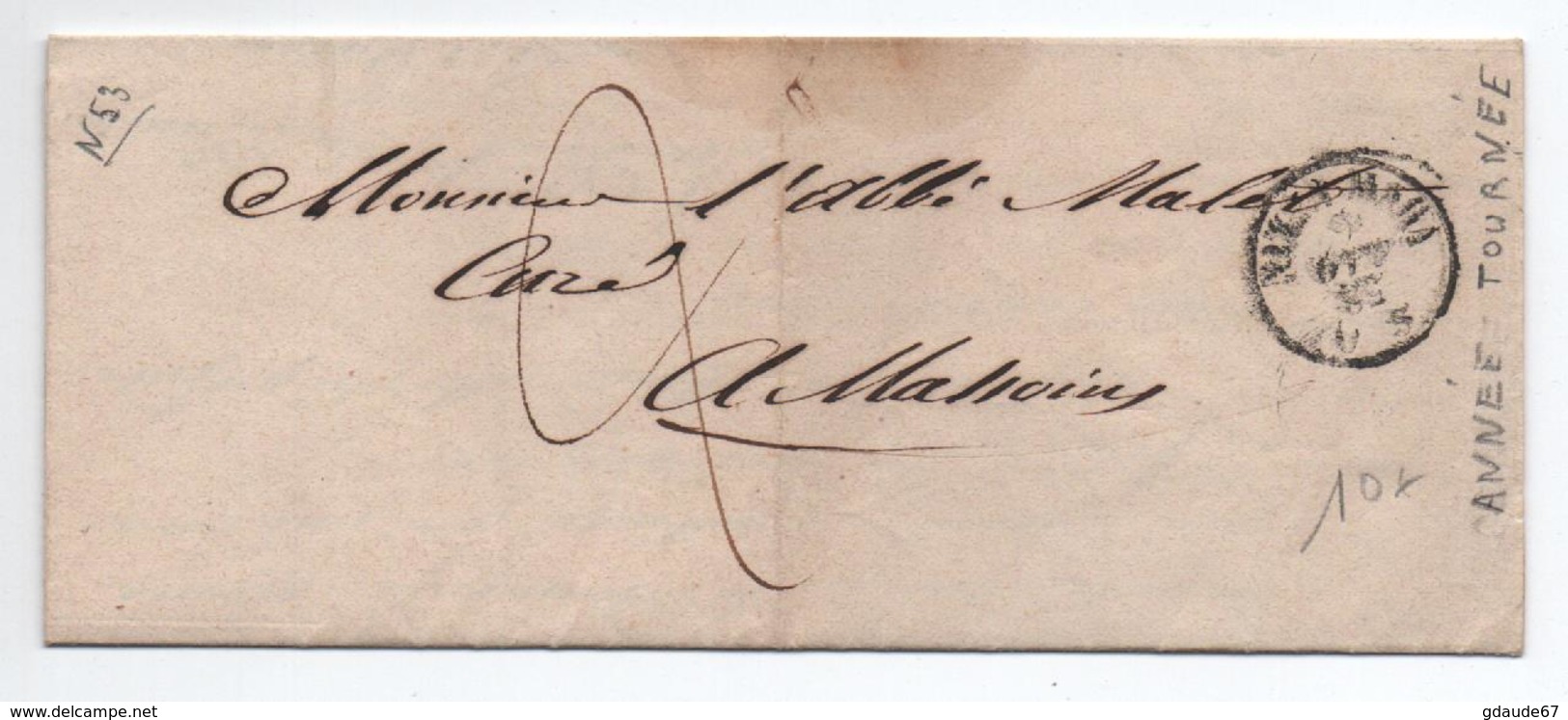 1858 - ANNÉE RENVERSÉE Dans TàD NIZZA MARa Sur LETTRE D'AVOCAT De NICE Pour MASSOINS (ALPES MARITIMES) - 1849-1876: Classic Period