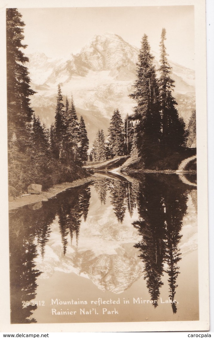 Cartes 1930 Mountains In Mirror Lake ,Rainier National Park - Autres & Non Classés