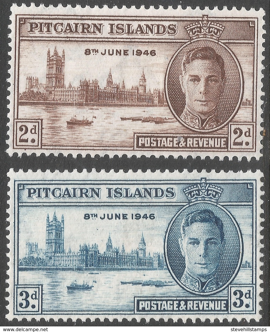 Pitcairn Islands. 1946 Victory. MH Complete Set. SG 9-10 - Pitcairn Islands