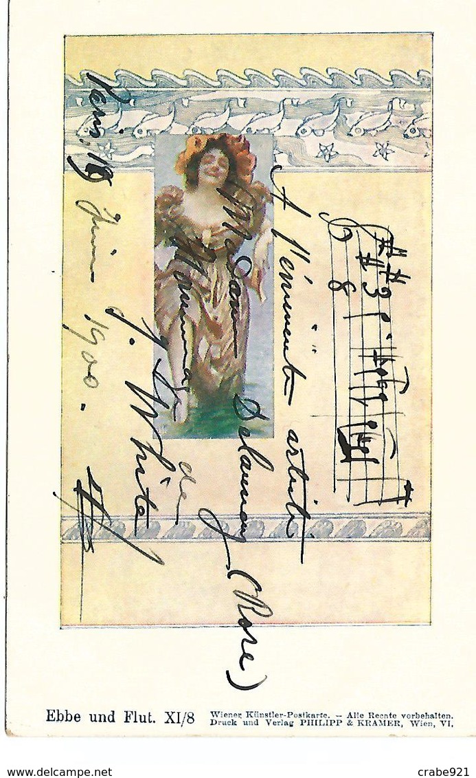 ROSE  Mme DELAUNAY  FELECIE ROSE BUNZLI DITE ROSE   AUTOGRAPHE ET DEDICACE  DE J WHITE EN 1900  UNIQUE - Autographes