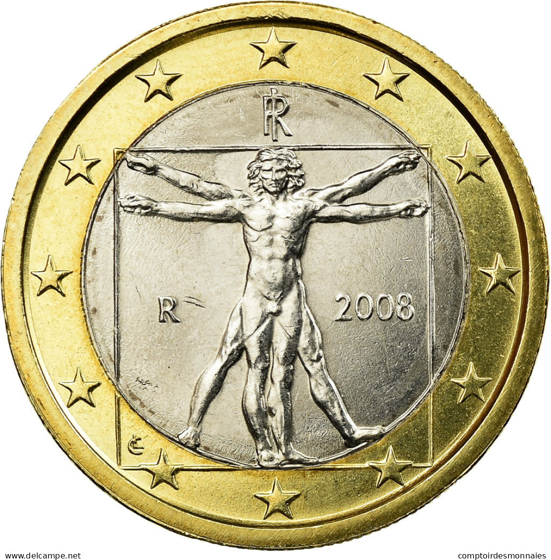 Italie, Euro, 2008, TTB, Bi-Metallic, KM:250 - Italie