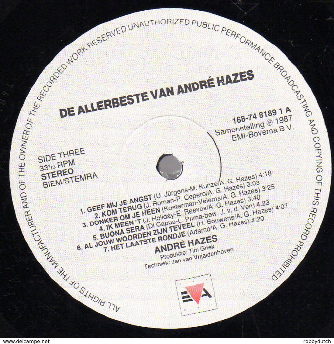 * 2LP *  DE ALLERBESTE VAN ANDRÉ HAZES  (Holland 1987 EX-)