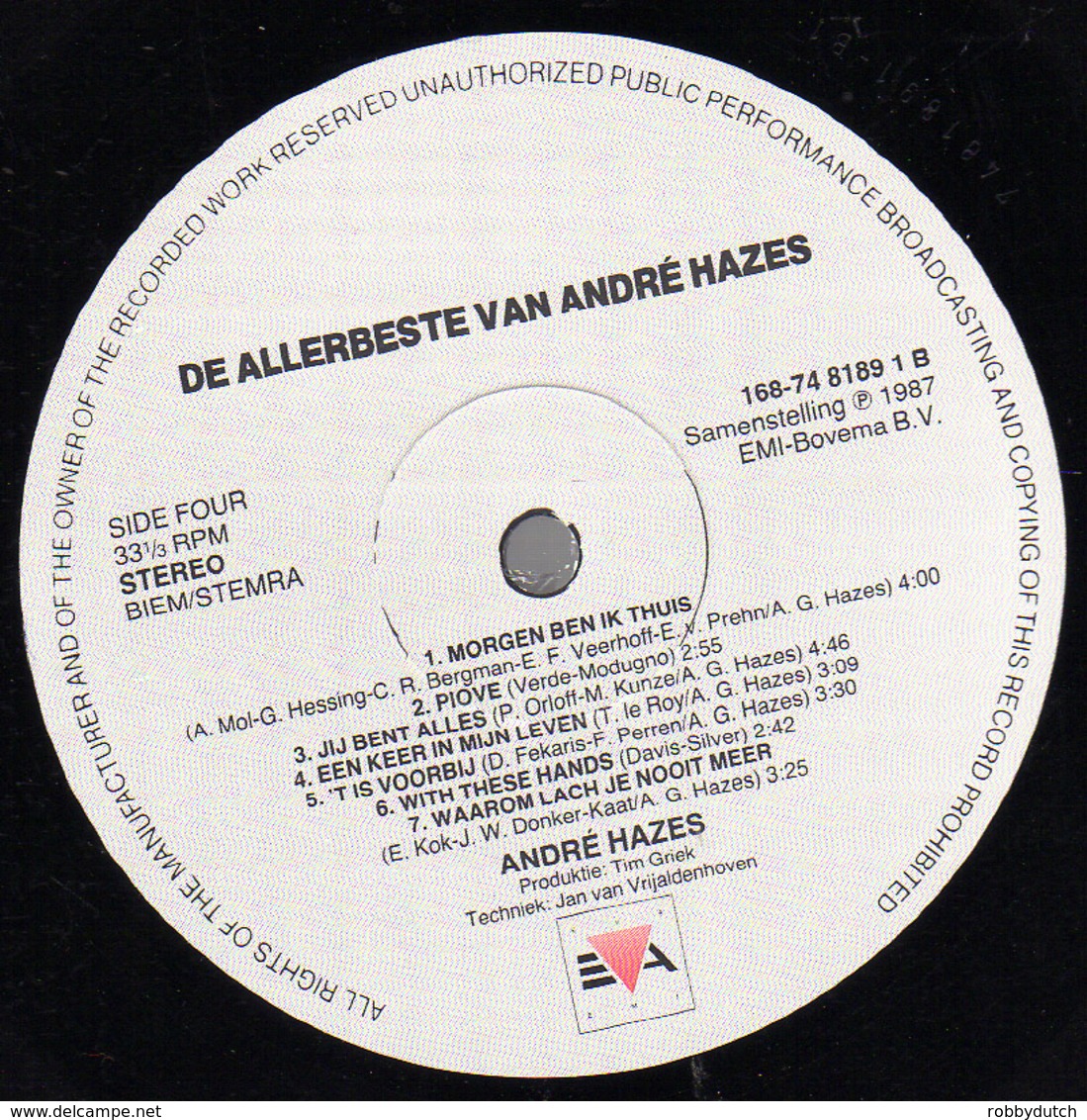 * 2LP *  DE ALLERBESTE VAN ANDRÉ HAZES  (Holland 1987 EX-)