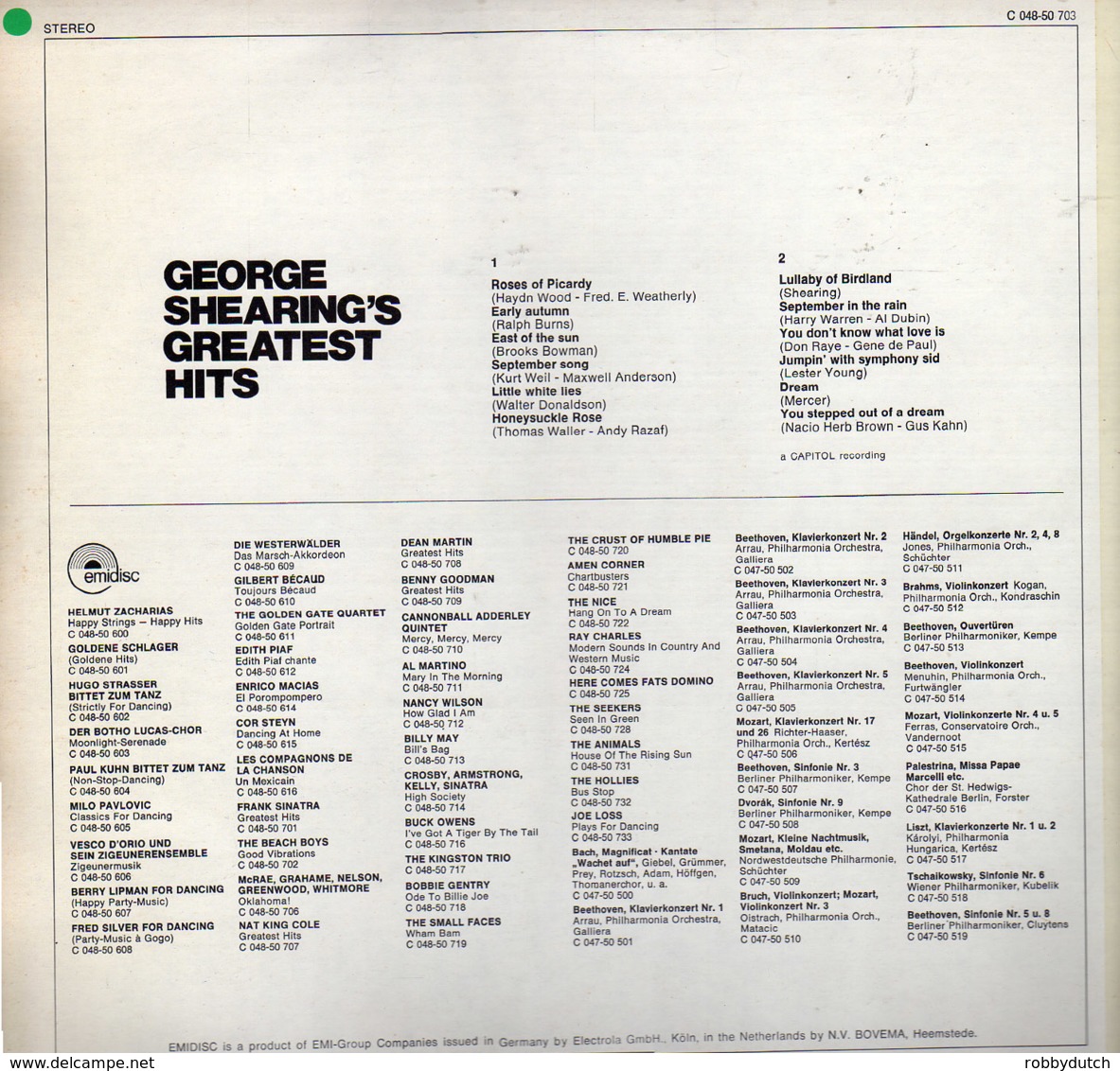 * LP *  George Shearingś Greatest Hits - Jazz