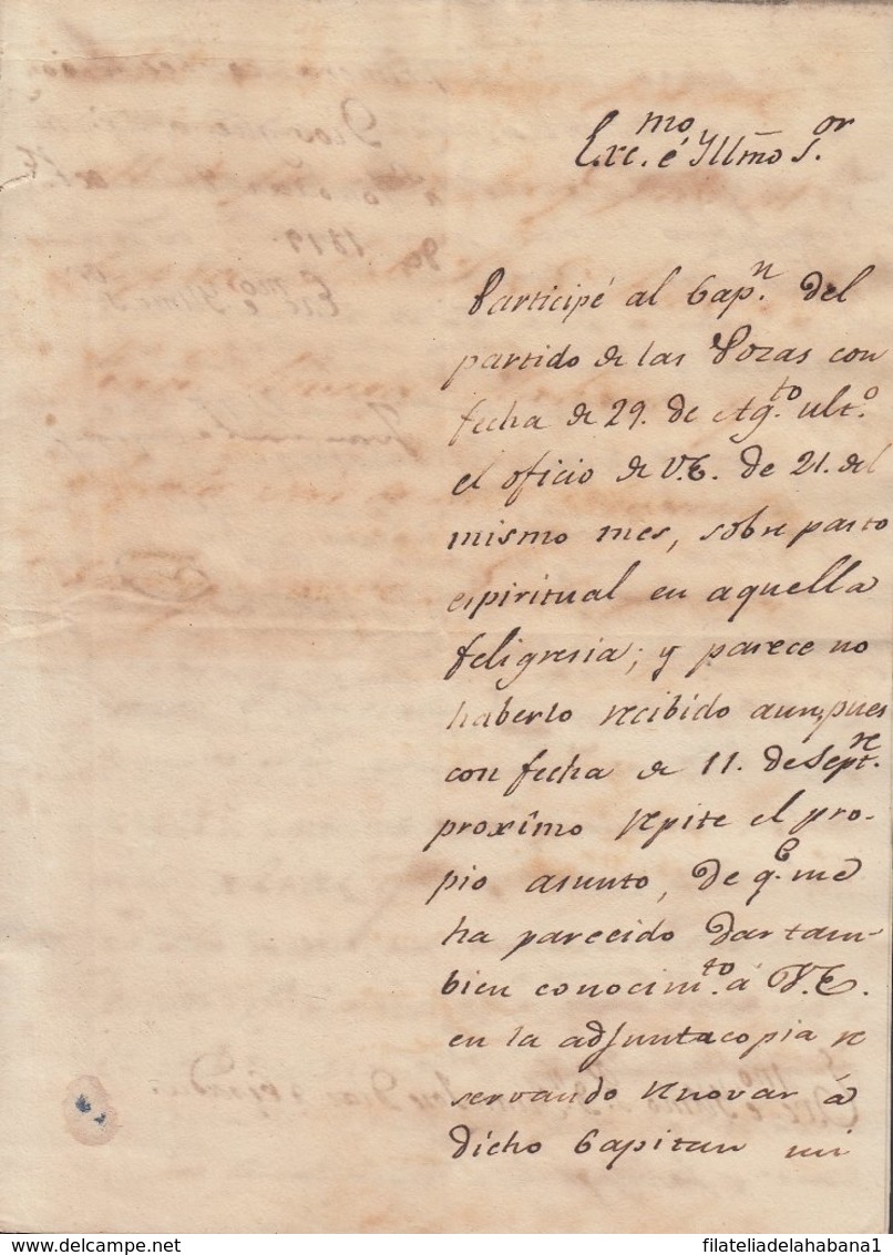 BE727 CUBA SPAIN 1819 SIGNED DOC CAPTAIN GENERAL JUAN CAGIGAL. - Otros & Sin Clasificación