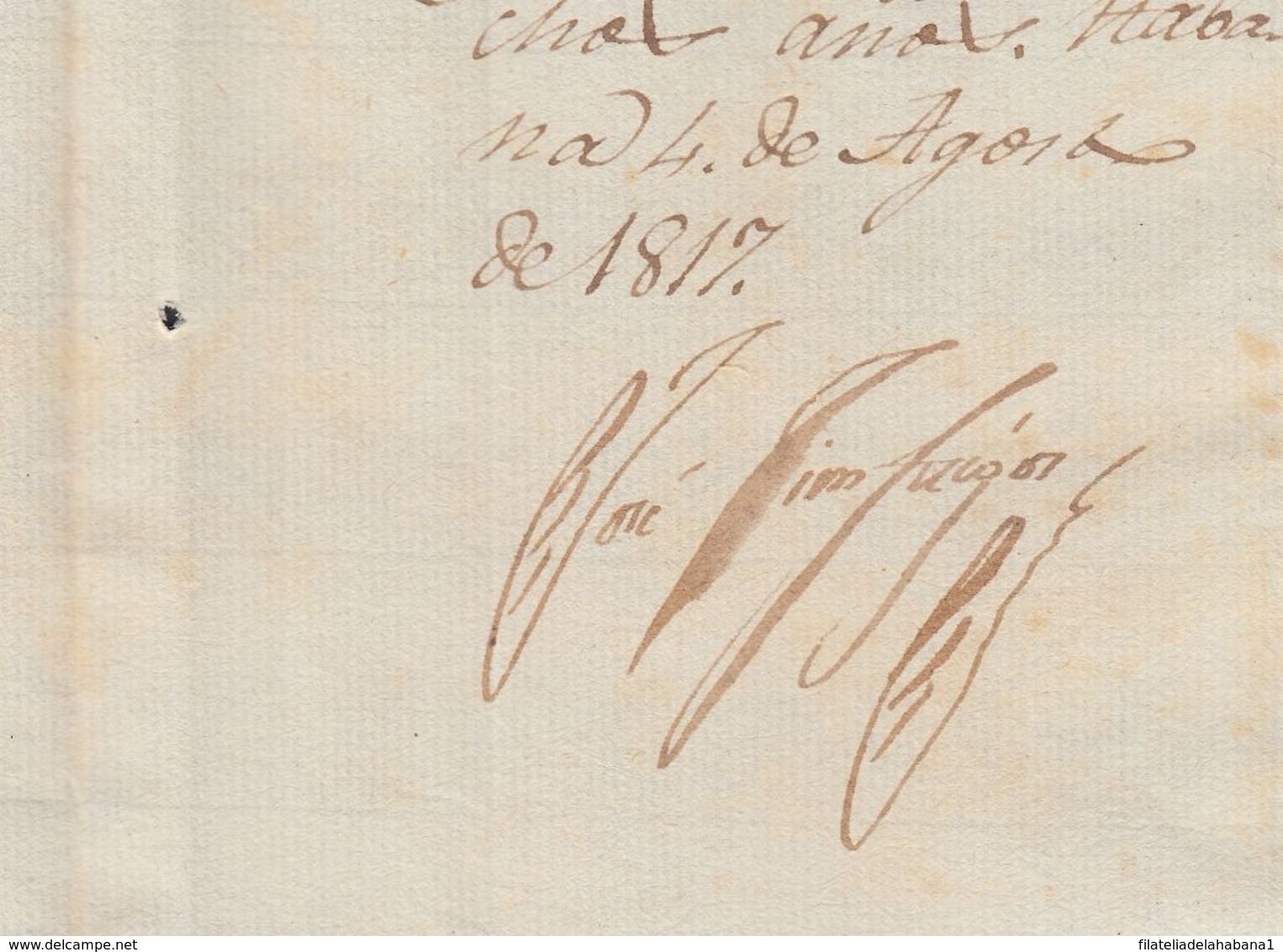 BE729 CUBA SPAIN 1817 SIGNED DOC CAPTAIN GENERAL JOSE CIENFUEGOS. - Otros & Sin Clasificación