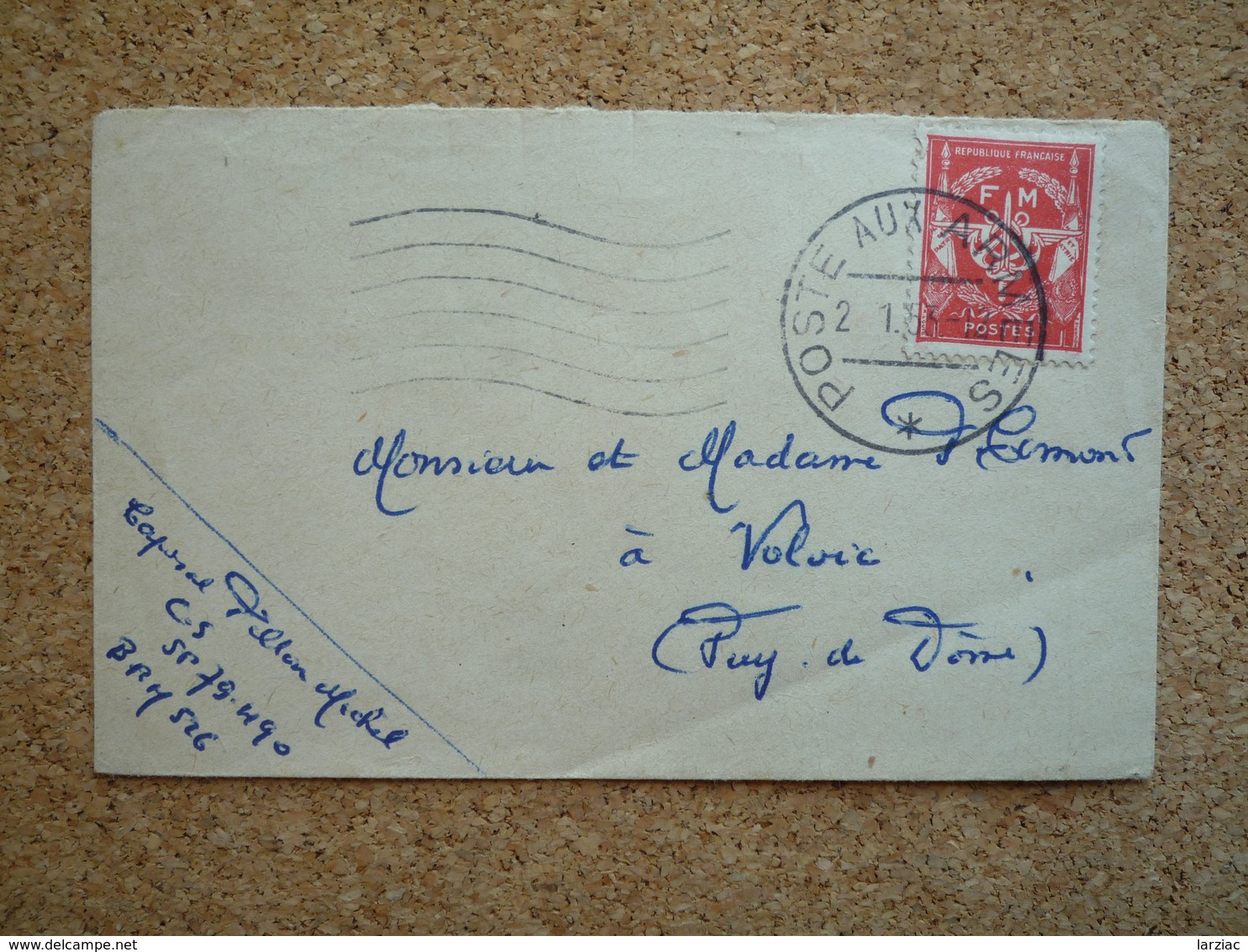 Enveloppe En Franchise Postale Militaire Timbre FM Oblitéré Poste Aux Armées 1953 - Military Postmarks From 1900 (out Of Wars Periods)