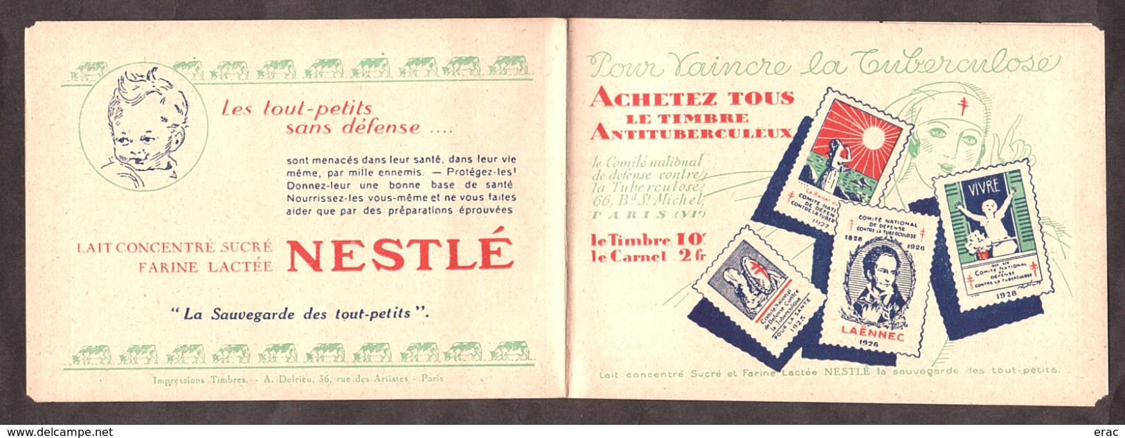1929 - Carnet Complet Neuf ** Contre La Tuberculose - Haute-Garonne - Nestlé - Antituberculeux