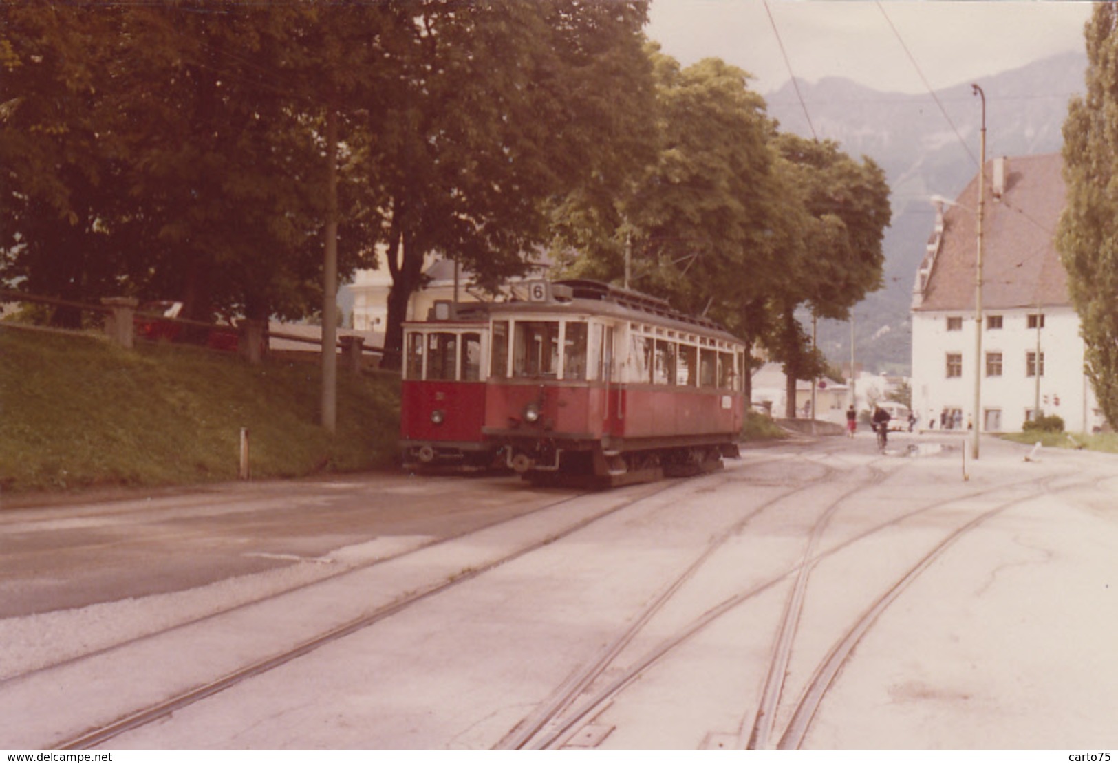 Chemins De Fer - Tramway Trains - Photographie - Autriche - Motrice Innsbrück Bergisel - 1979 - Tramways