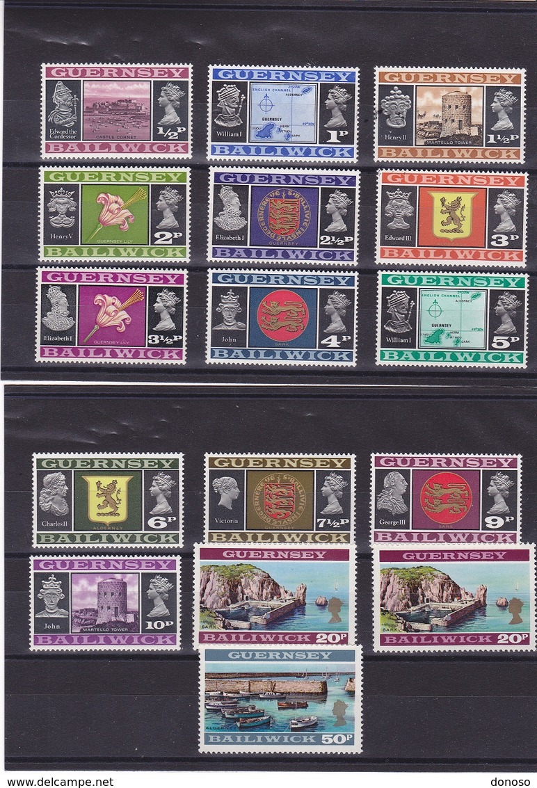 GUERNESEY 1971 Série Courante Yvert 34-48  + 47a NEUF** MNH - Guernesey