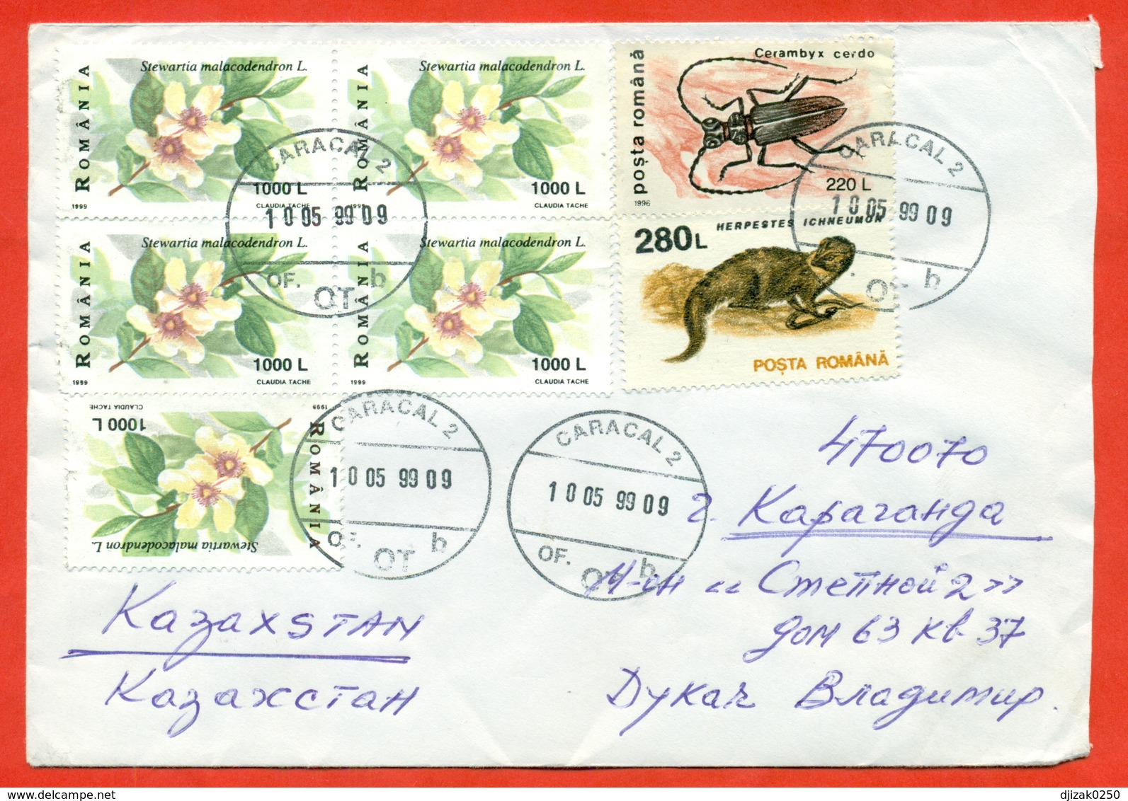 Romania 1999. Fauna & Flora. The Envelope Passed Mail. - Covers & Documents