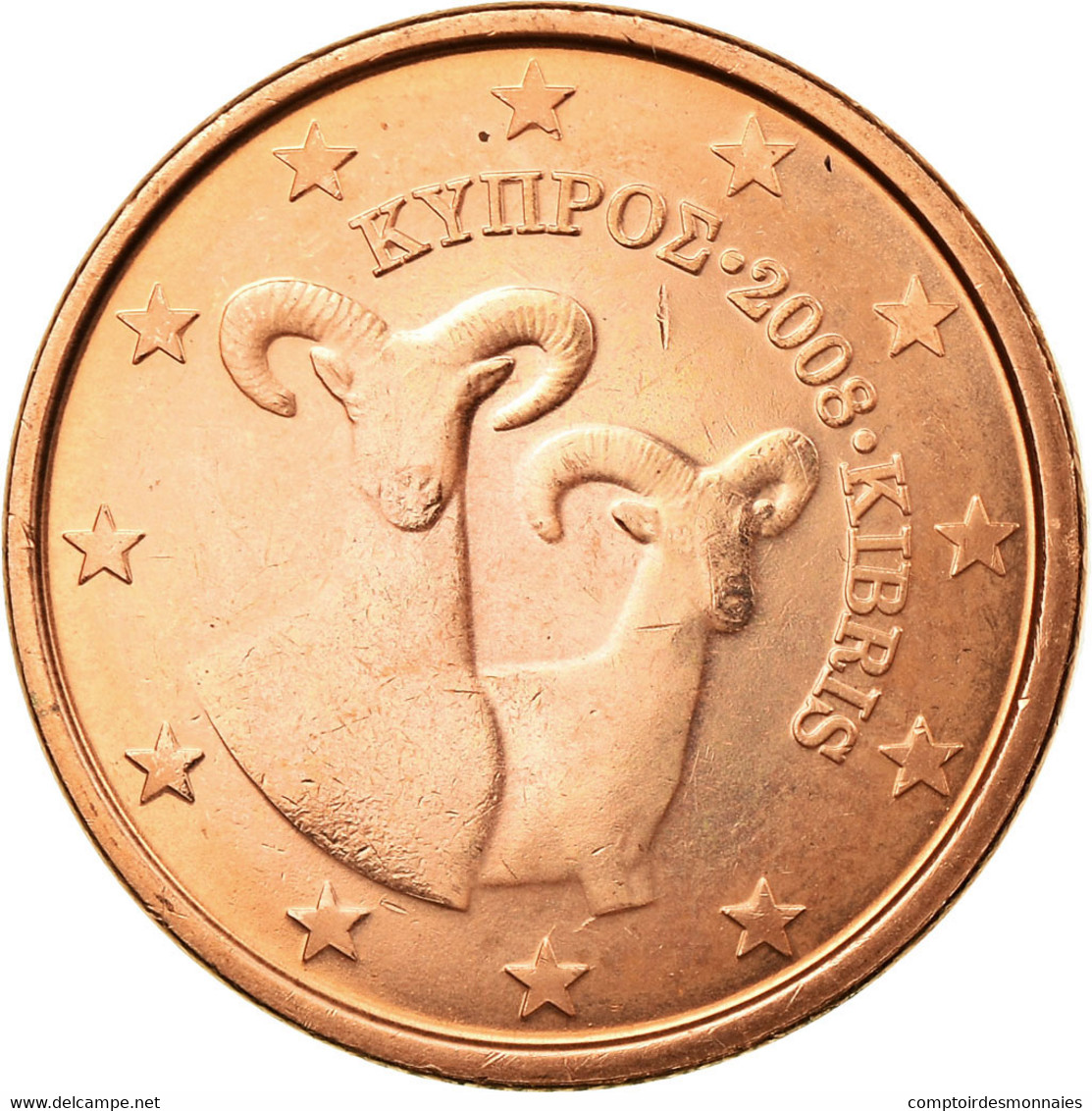 Chypre, 5 Euro Cent, 2008, TTB, Copper Plated Steel, KM:80 - Chypre