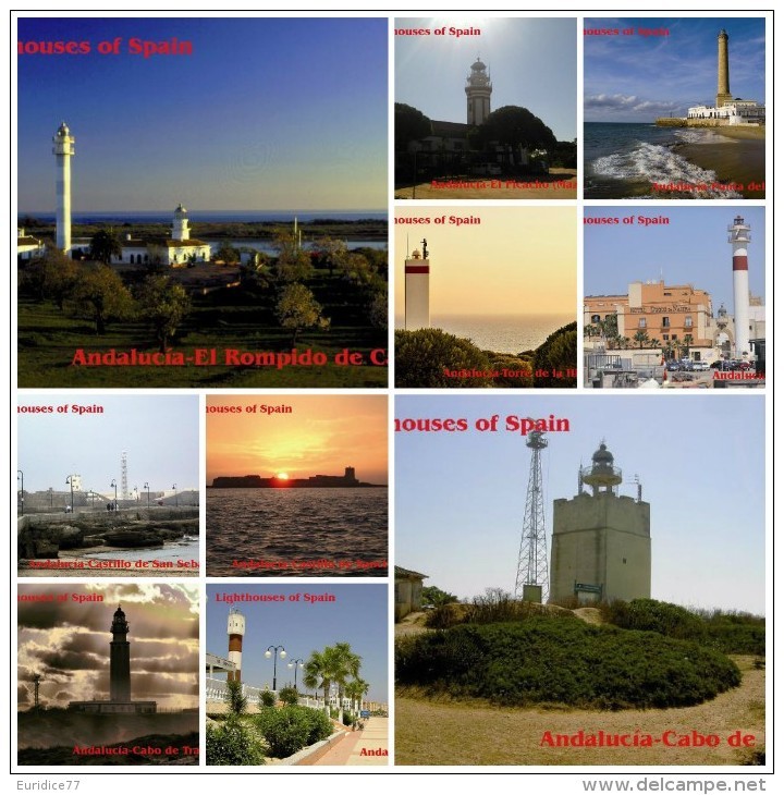 Lighthouses Of Spain Postcard Collection (175 Differents) : Size 15x10 Cm. Aprox. - Faros