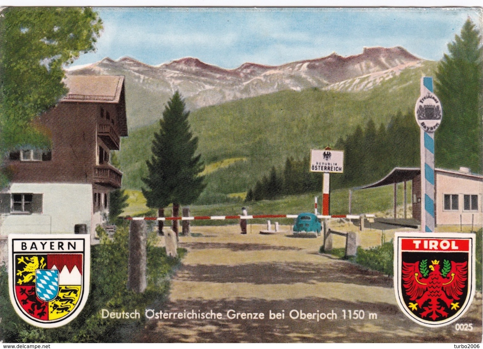 DUITSLAND 1965 Deutsch-Osterreichische Grenze Oberjoch / Allgäu - Scattwald Tirol Kleur Blanco - Aduana