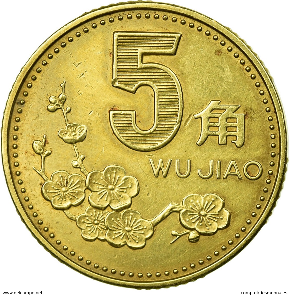 Monnaie, CHINA, PEOPLE'S REPUBLIC, 5 Jiao, 1994, TTB, Laiton, KM:336 - Chine